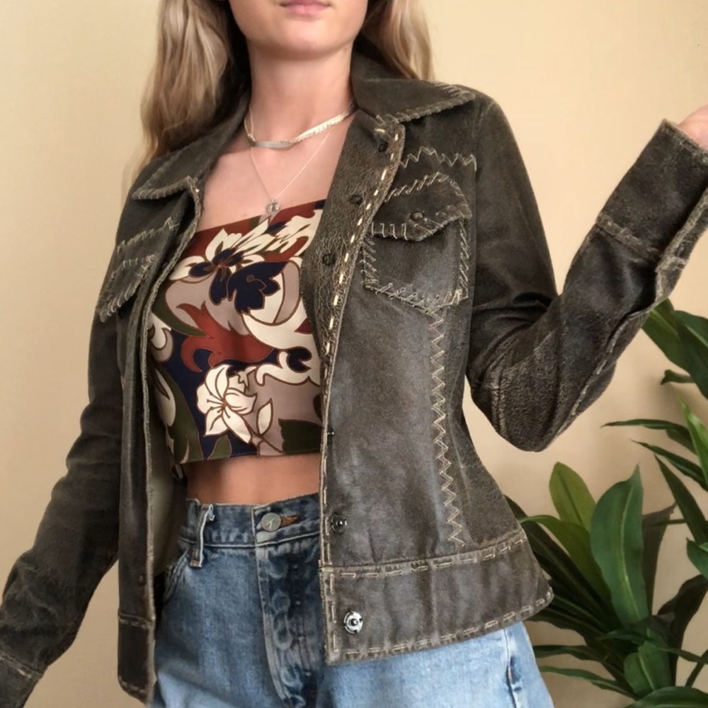 SOLD!!!Vintage Guess Leather Jacket